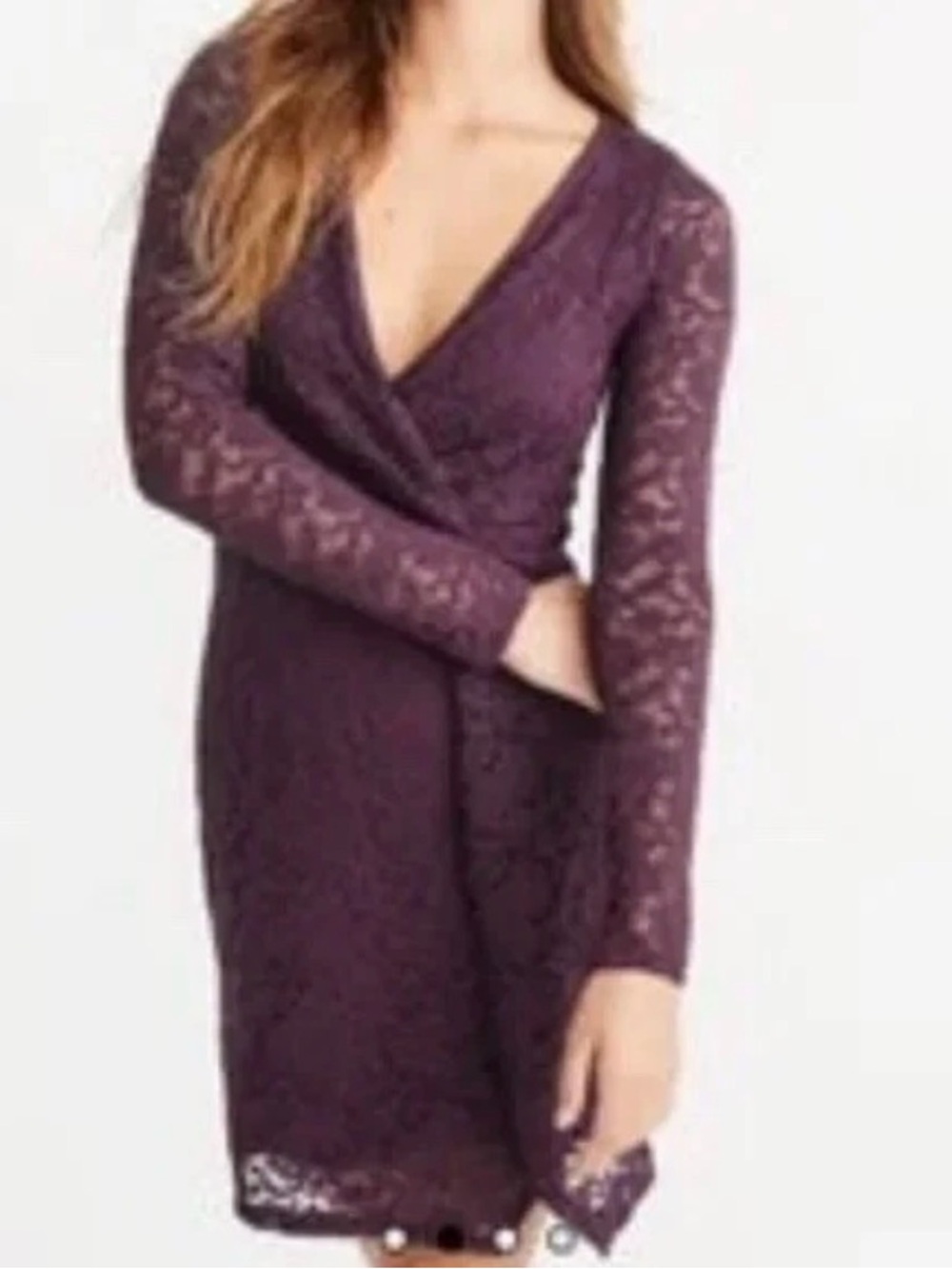 Abercrombie & Fitch Plum Lace Wrap Dress
